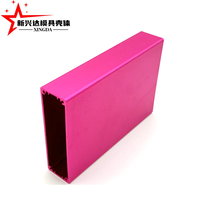 Boîtier en aluminium extrudé anodisé fuchsia à surface lisse pour l'assemblage de modules de circuits imprimés électroniques