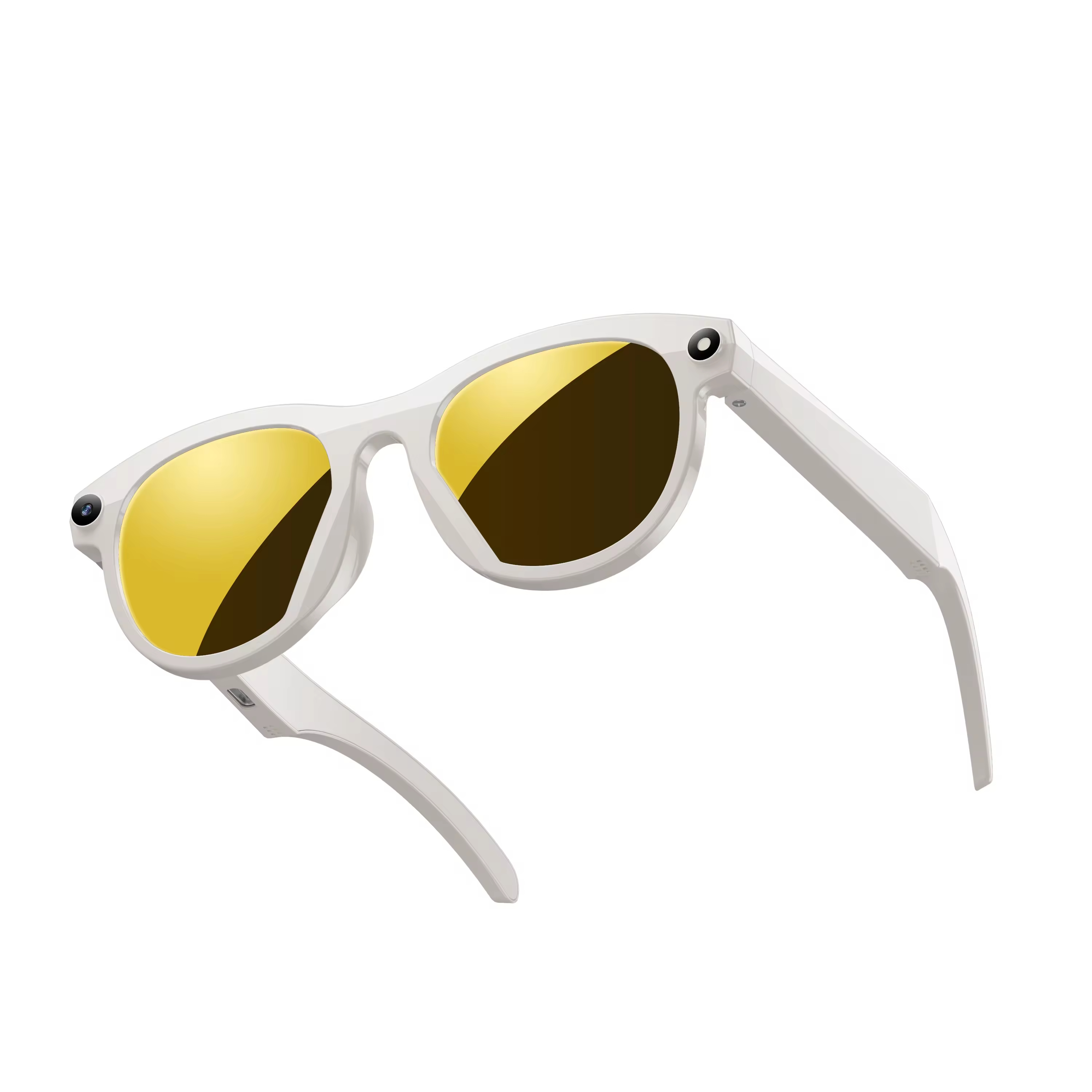 Blanc avec verres jaunes