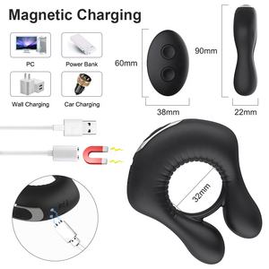 Titreşimli halka klitoris testis stimülatörü gecikme boşalma Penis yüzükler vibratör yetişkin seks oyuncakları erkekler ve kadınlar için çiftler oyun - Product Image 5