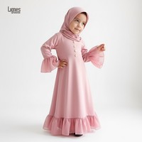 Robes hijab pour enfants musulmans, ensemble abaya, vêtements islamiques pour enfants, prière du Ramadan, burqa, filles arabes, khimar, foulard, niqab, kaftan