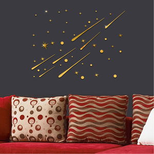 3D Acrilico Decalcomanie Specchio Oro E Argento Shooting Star <span class=keywords><strong>Stelle</strong></span> Carta Da Parati Per La Camera Da Letto Creativo Della Decorazione Della Casa Soggiorno Adesivi - Product Image 2