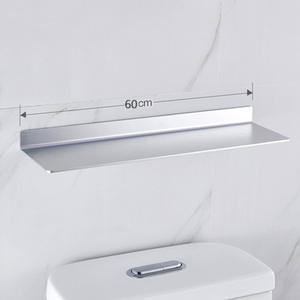 ชั้นวางแบบไม่มีสว่านแบบมีคำเดียวถาดสีดำมีช่องเก็บของอลูมิเนียมนอร์ดิกสำหรับห้องน้ำกระจกหน้าไม่มีตะปู - Product Image 6