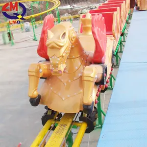 Train High Quality Safety Electric Track Train Indonesia Park Flying Horse Roller Coasters For Sale