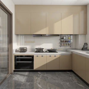 עיצוב רעיונות Pvc לוחות פולימר שחור ארונות מטבח מודולרי ארון עץ מודרני למטבח גבוה 70 ס "מ - Product Image 2