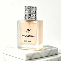 Botella de Perfume Cuadrada de Vidrio Vacía de 30 ml, con Logotipo Personalizado, Tapa Plateada, Atomizador de Fragancia Recargable para Envasado de Cosméticos