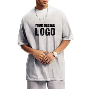 T-shirts pour hommes en gros, personnalisés, en batik, lavés, à manches courtes, amples, décontractés, col rond, dégradé de couleurs, grande taille - Product Image 1