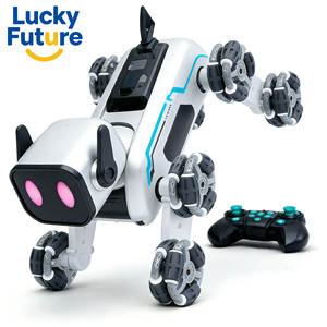 Nouveau design, jouet <span class=keywords><strong>robot</strong></span> chien technologique rechargeable gris, lumineux, de haute qualité, coffret cadeau d'anniversaire - Product Image 1