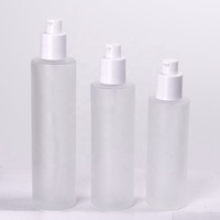 Bouteille ronde en verre dépoli 30 ml 50 ml 100 ml 120 ml bouteille en verre et pot en verre avec couvercle en bois couvercle en plastique pour les cosmétiques