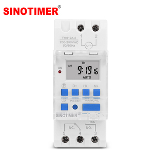 Timer su Guida DIN TM919A, <span class=keywords><strong>Intervallo</strong></span> 1 Minuto, 18 Eventi ON/OFF, Carico 16/30A, 24/12/5VDC o 110/230VAC, Interruttore Orario con Uscita a Tensione Libera - Product Image 1