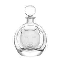 Decantador de whisky de cristal sin plomo con diseño de animales, botella de licor de lujo con relieve 3D personalizado de animales, tapón de lujo para botella de bourbon de 700 ml