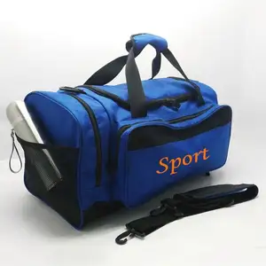 批发超值时尚涤纶尼龙防水定制蓝色运动行李袋