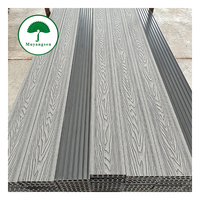 Échantillon Gratuit - Revêtement de Sol Extérieur en WPC Effet Bois Gris 3D Gaufré, Étanche et Antidérapant pour Parcs, Jardins et Cours