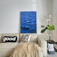 Peinture murale moderne en relief 3D sur toile, peinte à la main, paysage marin abstrait avec bateau, décoration pour salon et hôtel