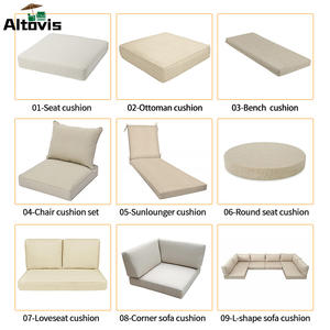 أريكة خارجية مربعة من قماش البوليستر فائقة الجودة طقم وسادة مقعد عميقة متينة مقاومة للماء مع وسادة مسند للظهر - Product Image 5