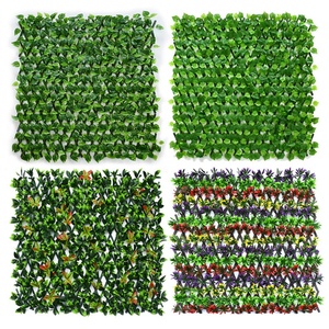 Valla de Flores Artificiales de PVC para Comercio Exterior con Diseño Telescópico para Jardín y Uso en Exteriores, Hoja <span class=keywords><strong>Verde</strong></span> Decorativa - Product Image 3
