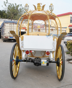 OEM <b>White</b> Horse Carriage for Christmas Cinderella Horse Buggy <b>White</b> Wedding Princess Wedding Buggy Electric Golden Horse Cart - Product Image 6
