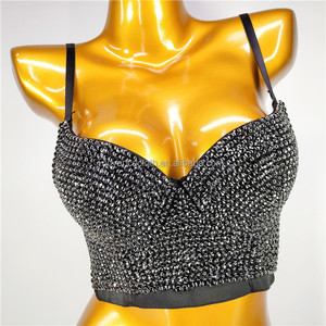 Dropshipping Products 2022 Black Rhinestone Cheap Tank Tops Hip Hop Style Ladies Sexy Indian Girls in <span class=keywords><strong>Transparent</strong></span> Underwear - Product Image 1