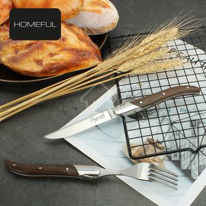 Set di Posate Portatili Personalizzabili con Logo, Forchette e Coltello in Acciaio Inox con Manico in Legno di Wenge Premium - Product Image 4