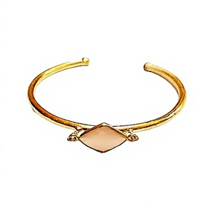 Brazalete de piedra de ágata hecho a mano, joyería de moda de la India, joyería artesanal, Metal, chapado en oro y latón, novedad, venta al por mayor - Product Image 4