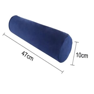 Almohada cilíndrica de terciopelo azul marino - Almohada suave para cama, sofá y soporte lumbar - Product Image 2