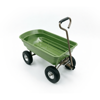Chariot de jardin robuste en acier à quatre roues avec benne basculante