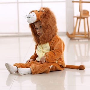 TONWHAR bebé 3D Animal con capucha mamelucos niños mono Unisex niños dinosaurio León pato Onesie - Product Image 3