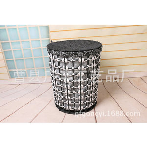<b>Wicker</b> <b>Laundry</b> <b>Basket</b> Round Covered Clothing Organizer For <b>Laundry</b> Room Standing Type GF-22 - Product Image 2
