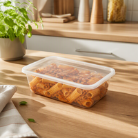 Conteneur alimentaire rectangulaire jetable en plastique de 750 ml, qualité alimentaire PP, micro-ondable, boîte à emporter, boîte à repas étanche, emballage alimentaire