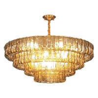 Lustre en verre de luxe léger pour salon de villa, chambre créative, salle à manger, décoration d'hôtel, lustre circulaire