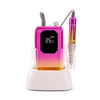 Machine à ongles professionnelle à moteur sans noyau 65W, 35000 tr/min, couleur dégradée, avec station de charge intégrée – Prix de gros