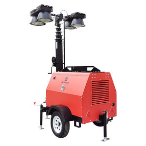 7 Sección 9,5 M Nuevo haluro metálico 4*400W Iluminación de construcción nocturna Tipo de carrito <span class=keywords><strong>Faro</strong></span> de iluminación de elevación móvil para la venta - Product Image 1