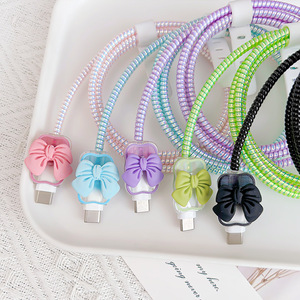New Wavy Bow Cable <strong>Protector</strong> for iPhone 20W Charger UK British Three Pins USB Case Wire Cable Saver <strong>Phone</strong> <strong>Protector</strong> Wholesale - Product Image 3
