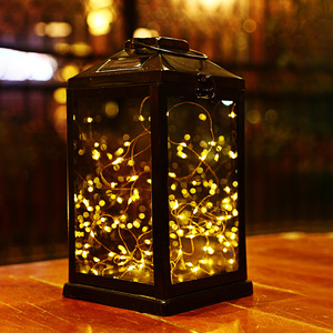 Farol Decorativo Solar con Luces LED en Cadena, Resistente al Agua, para Jardín, Patio, Iluminación Navideña - Product Image 1