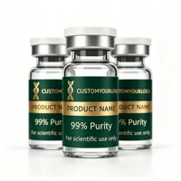 Étiquettes autocollantes personnalisées pour flacons de peptides, résistantes à l'eau, imprimées, pour cosmétiques faciaux à base de peptides.