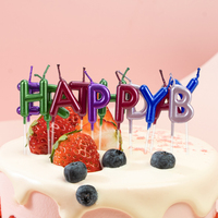 Großhandel alles Gute zum Geburtstag Brief Kerzen Metallic Mix Farbe Paraffin wachs für Neujahrs anlass