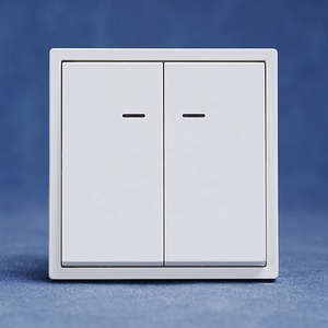 홈 어플라이언스 2 갱 1 방향 벽 조명 전원 스위치 LED 표시등 220V EU 옆 통과 PC 매트 플레이트 - Product Image 1