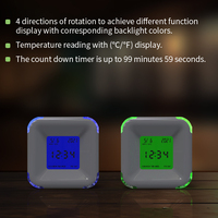 Réveil de bureau innovant à affichage numérique LCD multifonctionnel avec température, humidité et calendrier, design carré, vente directe d'usine