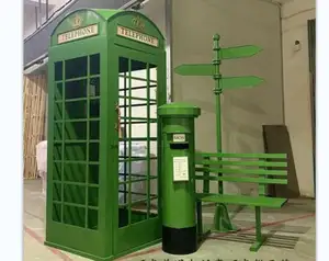 Factory sale vintage decoration London classic pink telephone booth for wedding store decoration