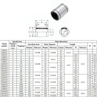 1/2/10 piezas LM8SUU LM3/4/5/6/8/10/12/13/14~40UU Rodamientos Lineales, Cojinetes Lineales para Eje Lineal CNC, Piezas para Impresora 3D