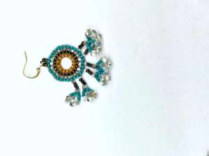 Boucles d'oreilles pendantes circulaires ajourées à pampilles, design tendance et avant-gardiste, perles de riz Miyuki colorées tissées à la main, style personnalisé - Product Image 4