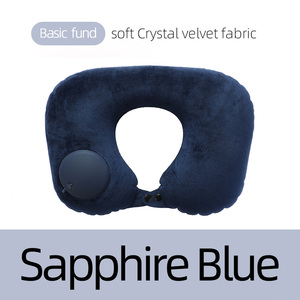 Kunden spezifisches Logo U-Form PVC Flock ing <span class=keywords><strong>Air</strong></span> Valve Travel Aufblasbares Nacken kissen für Reisebüro Flugzeug Autos itz kissen Home