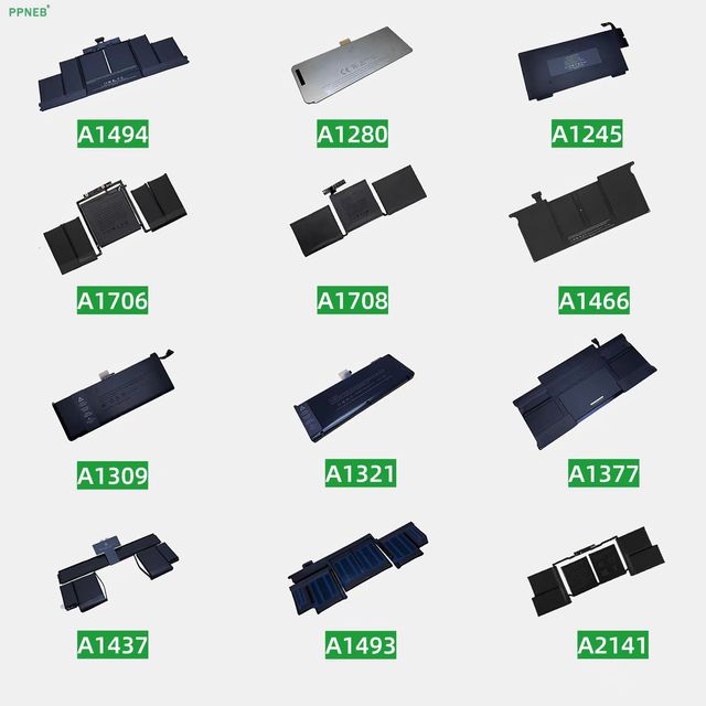 Laptop Replacement Batteries for Macbook Air A1466 M1 M2 Pro A1502 A1989 A1496 A2141 All Models Laptop Battery