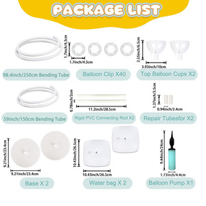 حامل إكليل بلاستيكي وخلفية لحفلات الزفاف وعيد الميلاد ، حامل عمود منحني 6 أقدام و 9.3 قدم مجانا - Product Image 5