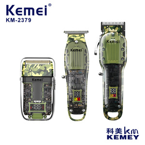 Ensemble de tondeuses à cheveux numériques Kemei, 3 pièces, qualité salon, rechargeable par USB, puissance élevée, 7000 à 9000 tr/min - Product Image 4