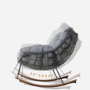Modern Comfortable <strong>Recliner</strong> Rocking <strong>Chair</strong> with Stainless Steel Frame and PE Wicker <strong>Rattan</strong> for Bedroom Hotel Outdoor Use - Product Image 4
