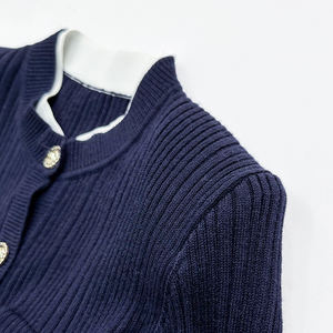 Autunno/inverno 2025 blu tibetano stile Qianjin piccola fragranza a <span class=keywords><strong>maglia</strong></span> Splicing Taff <span class=keywords><strong>abito</strong></span> dimagrante di fascia alta <span class=keywords><strong>in</strong></span> seta Charm - Product Image 4