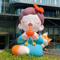 Publicité gonflable personnalisée en forme humaine, gonflables pour garçon, modèle de dessin animé gonflable avec chapeau, poupée gonflable pour homme