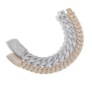 NUOYA Gioielli Hip Hop di Tendenza, Collana con Catena Cubana Placcata Oro 18K, Motivo Geometrico con Pietre Preziose Colorate per Uomo e Donna - Product Image 4