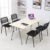 Chaises de conférence de haute qualité empilables, chaises d'attente individuelles de qualité, chaises de réception de bureau noires