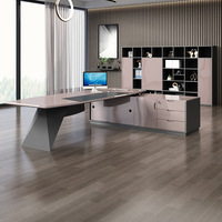 Escritorio Ejecutivo Grande de Madera para Mesa de Trabajo Individual, Muebles de Oficina para Empresas Comerciales